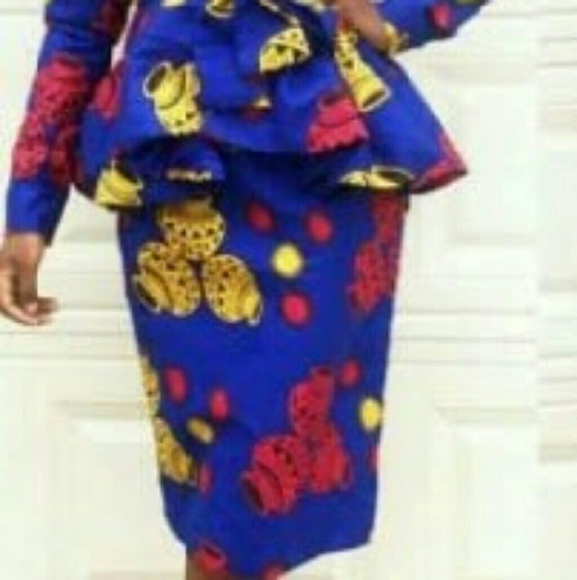 Women African print 2 pcs set of top and skirt - Picture 2 of 4